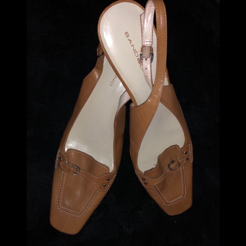 Banolino Tan slingback leather upper